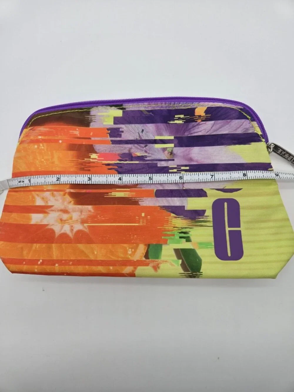 Clinique Neon Makeup Bag Cosmetic Pouch Wristlet Zip Case NWOT